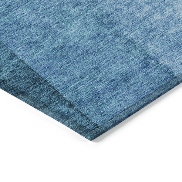 Homeroots 3' Denim Blue And Navy Ombre Washable Area Rug – Perfect For Indoor And Outdoor Living Spaces! 9' X 12' Polyester 579148