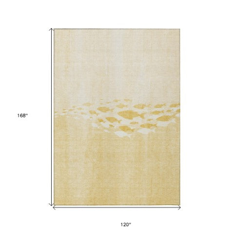 Homeroots 3' Sky Blue Nautical Area Rug - Stylish Washable Indoor/Outdoor Design For Home & Patio Decor 10' X 14' Polyester 579167