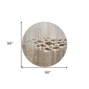 Homeroots 3' Sky Blue Nautical Area Rug - Stylish Washable Indoor/Outdoor Design For Home & Patio Decor 8' Round Polyester 579176