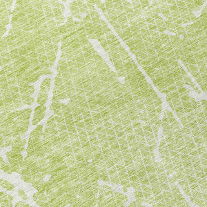 Homeroots 3' Artichoke Green And Ivory Abstract Washable Area Rug - Ideal For Indoor And Outdoor Spaces 8' Round Polyester 579194