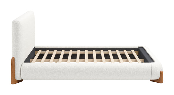 Zuo Modern Baris Modern Queen Bed - Stylish Polyester Fabric Design For Contemporary Home Décor Solutions White 100% Polyester,Rubberwood,Mdf,Plywood 110663-zuo-modern