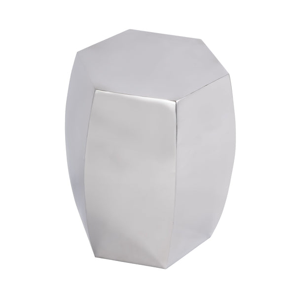 Butler Specialty Carter Hexagon Drum Table - Elegant Stainless Steel Accent Table To Enhance Your Modern Decor Silver Stainless Steel 5792025-butler