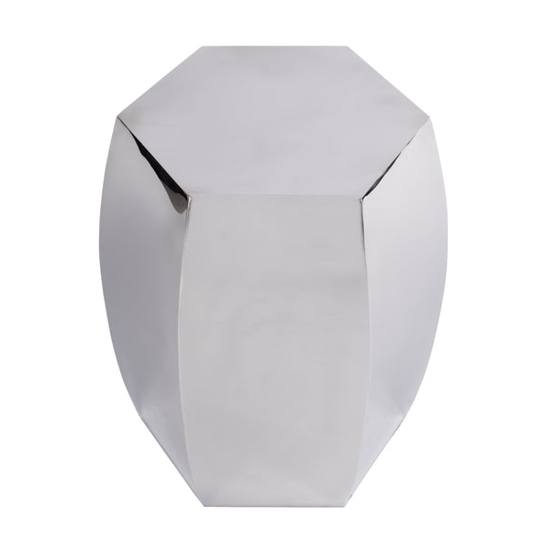 Butler Specialty Carter Hexagon Drum Table - Elegant Stainless Steel Accent Table To Enhance Your Modern Decor Silver Stainless Steel 5792025-butler