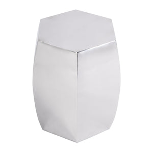 Butler Specialty Carter Hexagon Drum Table - Elegant Stainless Steel Accent Table To Enhance Your Modern Decor Silver Stainless Steel 5792025-butler