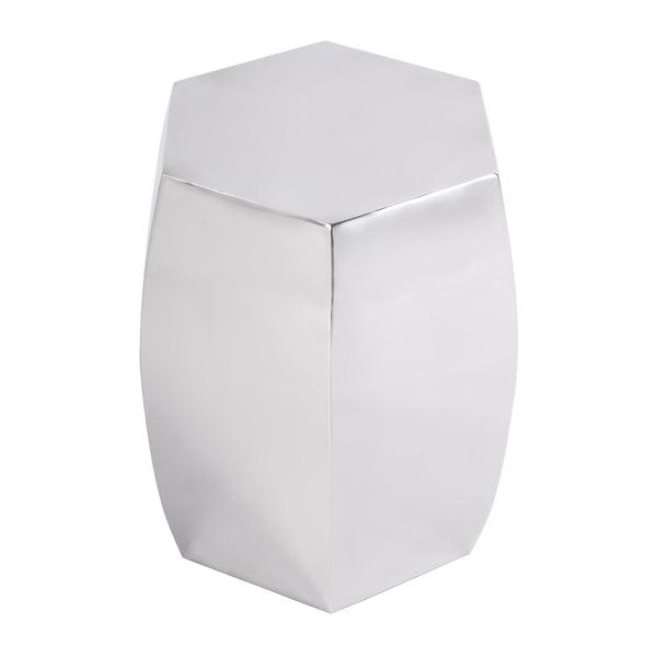 Butler Specialty Carter Hexagon Drum Table - Elegant Stainless Steel Accent Table To Enhance Your Modern Decor Silver Stainless Steel 5792025-butler