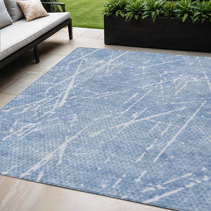 Homeroots 3' Artichoke Green And Ivory Abstract Washable Area Rug - Ideal For Indoor And Outdoor Spaces 5' X 8' Polyester 579205