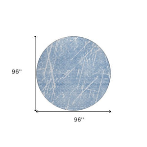 Homeroots 3' Artichoke Green And Ivory Abstract Washable Area Rug - Ideal For Indoor And Outdoor Spaces 8' Round Polyester 579206