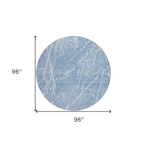 Homeroots 3' Artichoke Green And Ivory Abstract Washable Area Rug - Ideal For Indoor And Outdoor Spaces 8' Round Polyester 579206