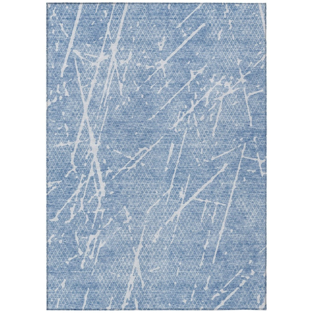HomeRoots 9' Blue and Ivory Abstract Washable Area Rug – Durable, Stylish Design for Indoor and Outdoor Use 9' X 12' 579208