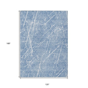 Homeroots 3' Artichoke Green And Ivory Abstract Washable Area Rug - Ideal For Indoor And Outdoor Spaces 10' X 14' Polyester 579209