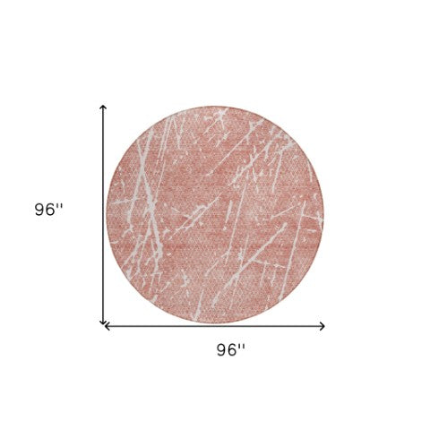 Homeroots 3' Artichoke Green And Ivory Abstract Washable Area Rug - Ideal For Indoor And Outdoor Spaces 8' Round Polyester 579212