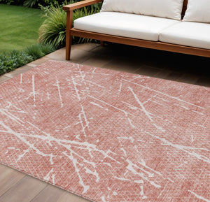 Homeroots 3' Artichoke Green And Ivory Abstract Washable Area Rug - Ideal For Indoor And Outdoor Spaces 9' X 12' Polyester 579214