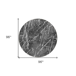 Homeroots 3' Artichoke Green And Ivory Abstract Washable Area Rug - Ideal For Indoor And Outdoor Spaces 8' Round Polyester 579218