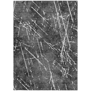 Homeroots 3' Artichoke Green And Ivory Abstract Washable Area Rug - Ideal For Indoor And Outdoor Spaces 10' X 14' Polyester 579221