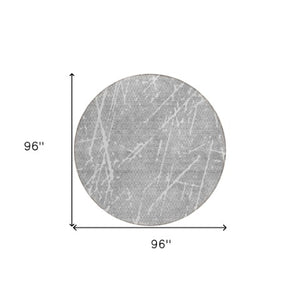 Homeroots 3' Artichoke Green And Ivory Abstract Washable Area Rug - Ideal For Indoor And Outdoor Spaces 8' Round Polyester 579224