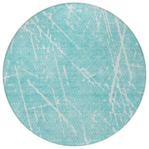 Homeroots 3' Artichoke Green And Ivory Abstract Washable Area Rug - Ideal For Indoor And Outdoor Spaces 8' Round Polyester 579236