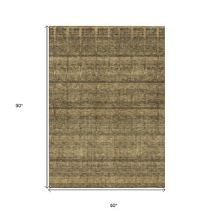 Homeroots 3' Stylish Striped Washable Area Rug - Ideal For Indoor And Outdoor Use, Durable, Stain Resistant 5' X 8' Polyester 579241