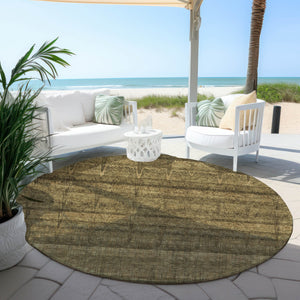 Homeroots 3' Stylish Striped Washable Area Rug - Ideal For Indoor And Outdoor Use, Durable, Stain Resistant 8' Round Polyester 579242