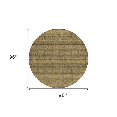 Homeroots 3' Stylish Striped Washable Area Rug - Ideal For Indoor And Outdoor Use, Durable, Stain Resistant 8' Round Polyester 579242