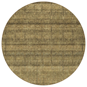 Homeroots 3' Stylish Striped Washable Area Rug - Ideal For Indoor And Outdoor Use, Durable, Stain Resistant 8' Round Polyester 579242