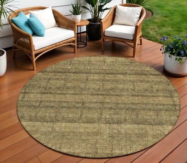 Homeroots 3' Stylish Striped Washable Area Rug - Ideal For Indoor And Outdoor Use, Durable, Stain Resistant 8' Round Polyester 579242