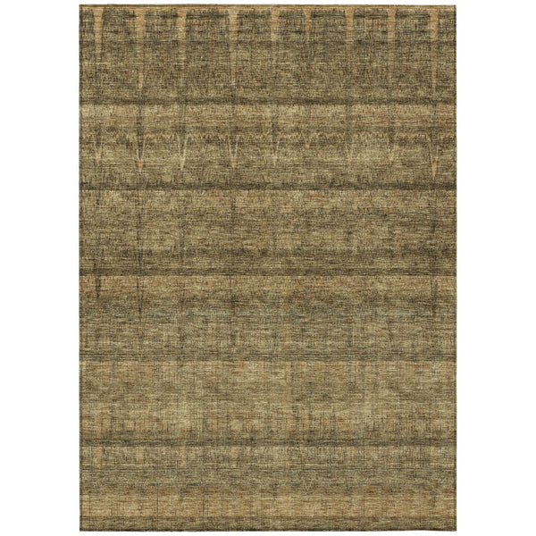 HomeRoots 9' Classic Striped Area Rug in Brown, Beige, and Chocolate for Indoor and Outdoor Versatility 9' X 12' 579244