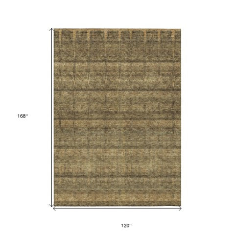 Homeroots 3' Stylish Striped Washable Area Rug - Ideal For Indoor And Outdoor Use, Durable, Stain Resistant 10' X 14' Polyester 579245
