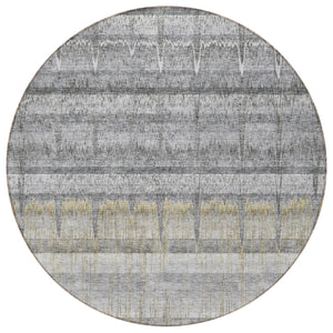 Homeroots 3' Stylish Striped Washable Area Rug - Ideal For Indoor And Outdoor Use, Durable, Stain Resistant 8' Round Polyester 579248