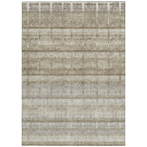 Homeroots 3' Stylish Striped Washable Area Rug - Ideal For Indoor And Outdoor Use, Durable, Stain Resistant 9' X 12' Polyester 579256