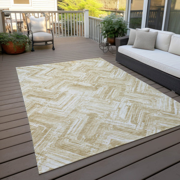 Homeroots 3' Geometric Washable Indoor Outdoor Area Rug - Durable, Stylish, And Stain-resistant For All Spaces 3' X 5' Polyester 579258
