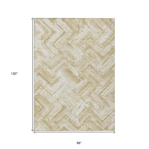 Homeroots 3' Geometric Washable Indoor Outdoor Area Rug - Durable, Stylish, And Stain-resistant For All Spaces 8' X 10' Polyester 579261