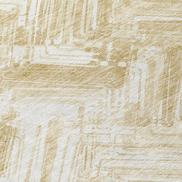 Homeroots 3' Geometric Washable Indoor Outdoor Area Rug - Durable, Stylish, And Stain-resistant For All Spaces 9' X 12' Polyester 579262