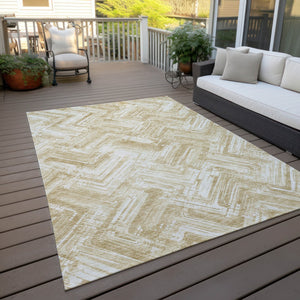 Homeroots 3' Geometric Washable Indoor Outdoor Area Rug - Durable, Stylish, And Stain-resistant For All Spaces 10' X 14' Polyester 579263