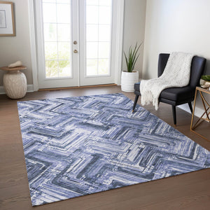Homeroots 3' Geometric Washable Indoor Outdoor Area Rug - Durable, Stylish, And Stain-resistant For All Spaces 5' X 8' Polyester 579265