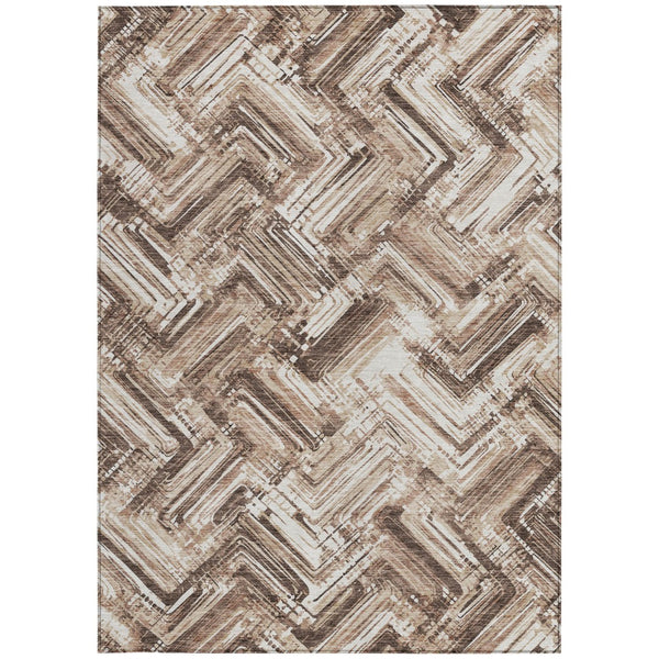 Homeroots 3' Geometric Washable Indoor Outdoor Area Rug - Durable, Stylish, And Stain-resistant For All Spaces 5' X 8' Polyester 579271