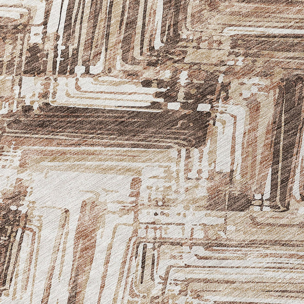 Homeroots 3' Geometric Washable Indoor Outdoor Area Rug - Durable, Stylish, And Stain-resistant For All Spaces 5' X 8' Polyester 579271