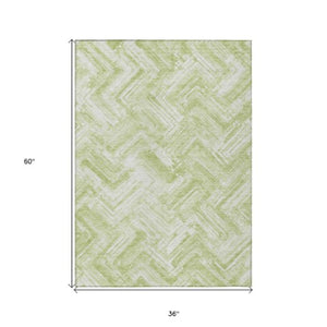 Homeroots 3' Geometric Washable Indoor Outdoor Area Rug - Durable, Stylish, And Stain-resistant For All Spaces 3' X 5' Polyester 579282