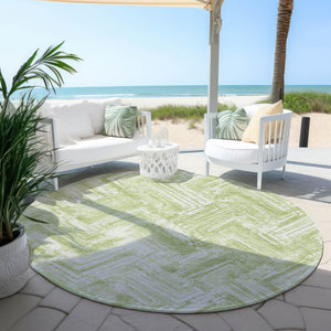 Homeroots 3' Geometric Washable Indoor Outdoor Area Rug - Durable, Stylish, And Stain-resistant For All Spaces 8' Round Polyester 579284