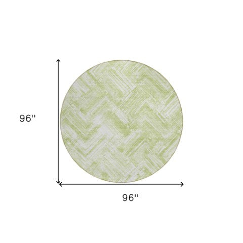 Homeroots 3' Geometric Washable Indoor Outdoor Area Rug - Durable, Stylish, And Stain-resistant For All Spaces 8' Round Polyester 579284