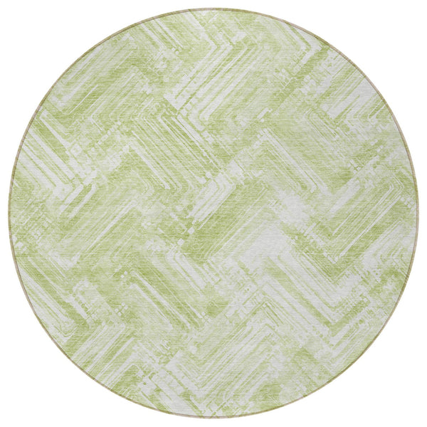 Homeroots 3' Geometric Washable Indoor Outdoor Area Rug - Durable, Stylish, And Stain-resistant For All Spaces 8' Round Polyester 579284