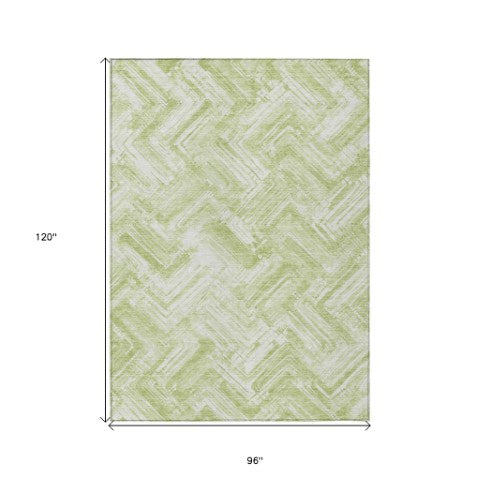 Homeroots 3' Geometric Washable Indoor Outdoor Area Rug - Durable, Stylish, And Stain-resistant For All Spaces 8' X 10' Polyester 579285