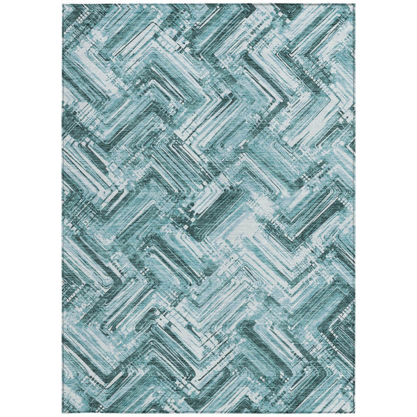 Homeroots 3' Geometric Washable Indoor Outdoor Area Rug - Durable, Stylish, And Stain-resistant For All Spaces 5' X 8' Polyester 579289