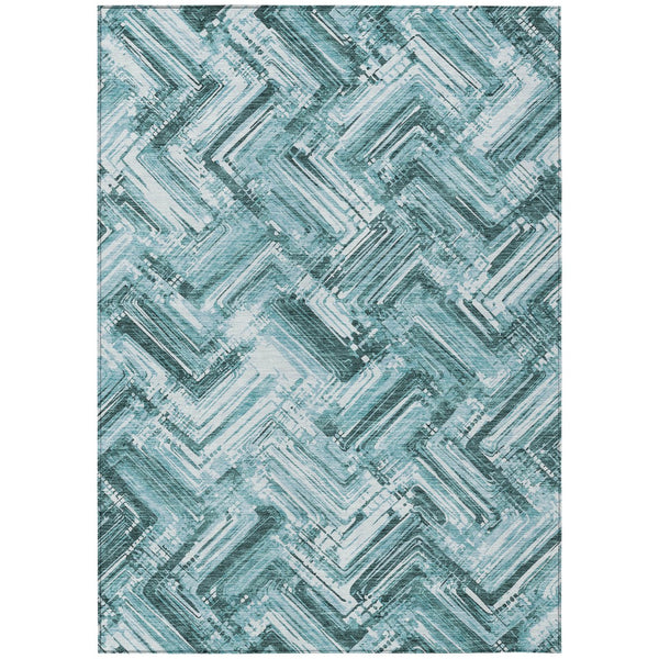 Homeroots 3' Geometric Washable Indoor Outdoor Area Rug - Durable, Stylish, And Stain-resistant For All Spaces 5' X 8' Polyester 579289