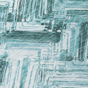 Homeroots 3' Geometric Washable Indoor Outdoor Area Rug - Durable, Stylish, And Stain-resistant For All Spaces 5' X 8' Polyester 579289