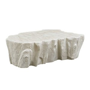 English Elm 48.62 Inch Organic Sculptural Fiberglass Coffee Table Ready to Use Modern Living Room W876P401274
