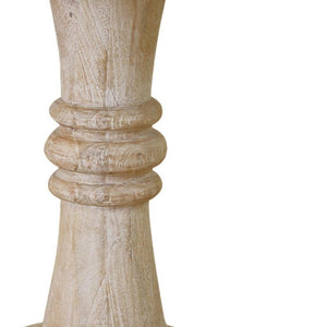 HomeRoots 28" Elegant Round Solid Wood Pedestal End Table – Timeless Design for Living Room or Bedroom Décor 579296