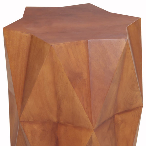 HomeRoots 24" Brown Solid Wood End Table - Versatile Mango Wood Accent Table for Modern & Rustic Spaces 579297