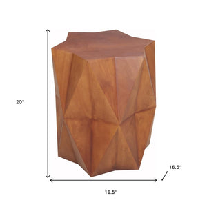 HomeRoots 24" Brown Solid Wood End Table - Versatile Mango Wood Accent Table for Modern & Rustic Spaces 579297