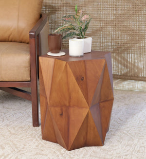HomeRoots 24" Brown Solid Wood End Table - Versatile Mango Wood Accent Table for Modern & Rustic Spaces 579297