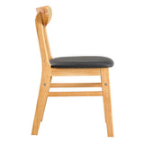 English Elm The Stylish and Durable Solid Wood Dining Chair, Small Curved Back, Pu Cushion, and Beautiful Shape Match Perfectly With Any Room and Everyday Use